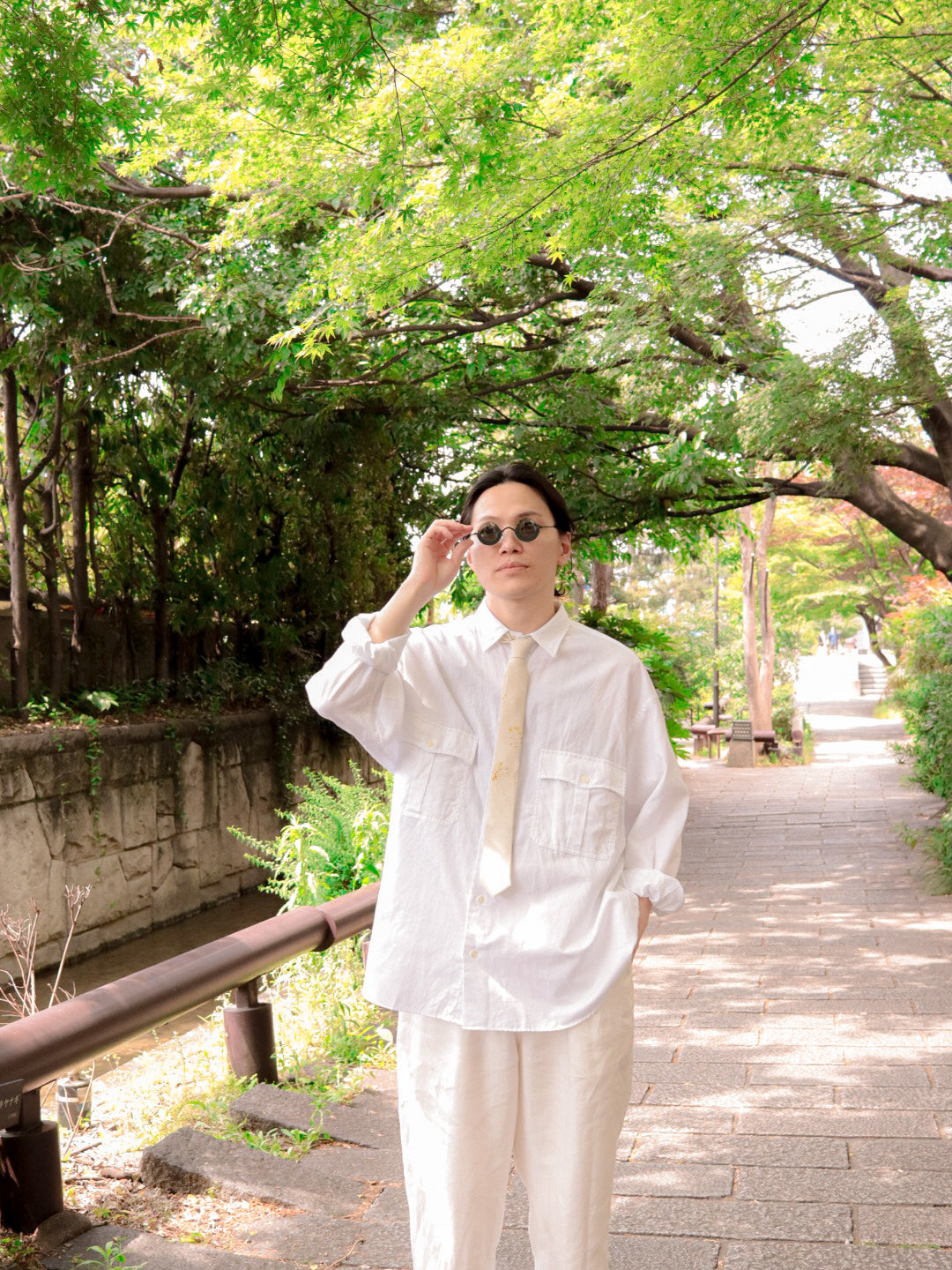 ROLL UP COTTON LINEN SHIRT (ALUMO)