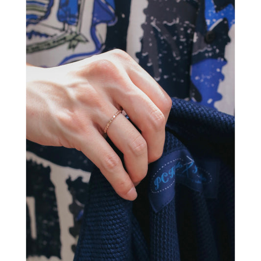 GOLD BEADS RING -ROSE GOLD-