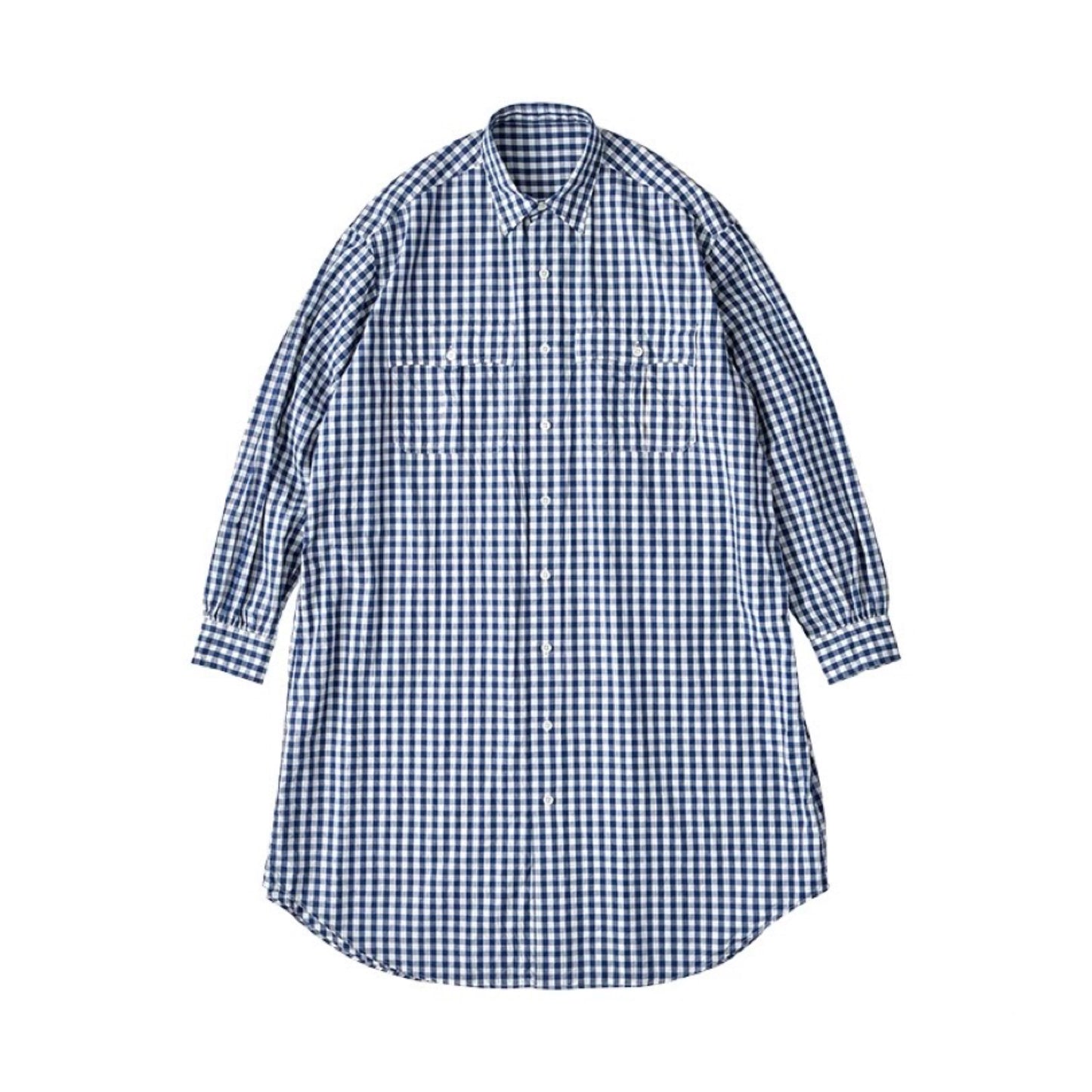 ROLL UP GINGHAM CHECK SHIRT DRESS