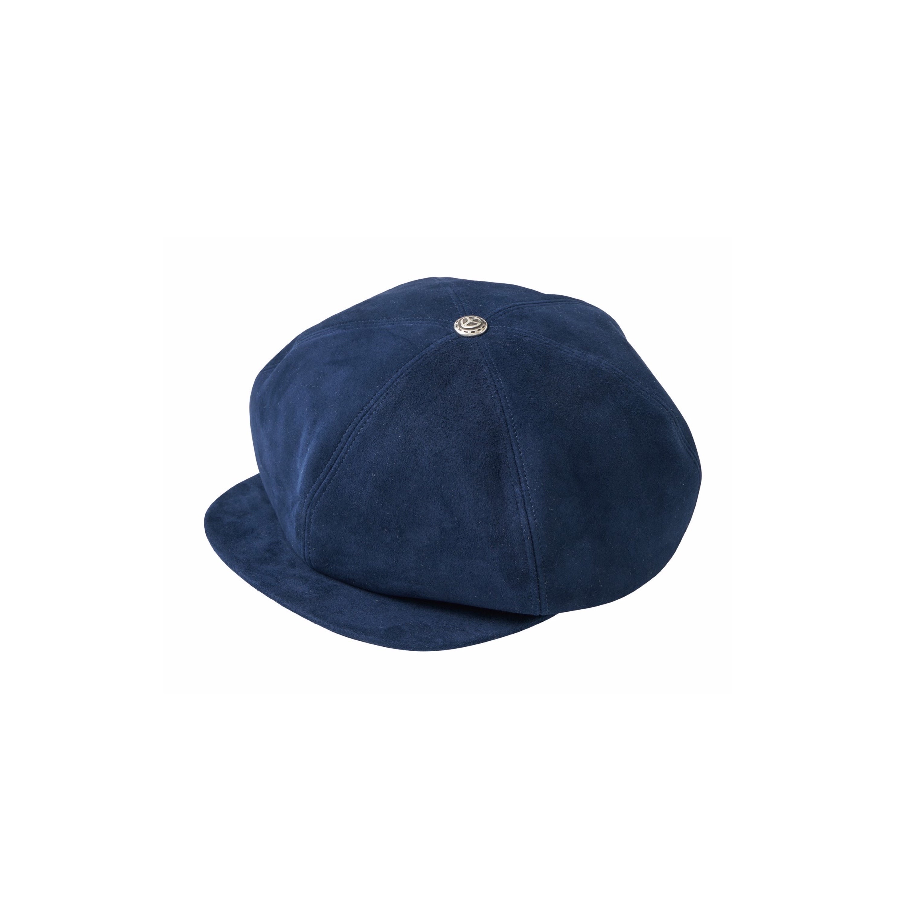 LEATHER SUEDE CASQUETTE W/SILVER BUTTON (ENTREFINO)