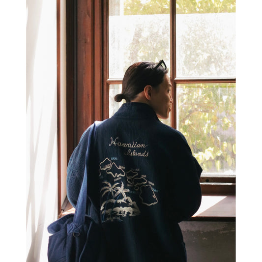 NEW SASHIKO LIGHT OLD HAWAII ZIP UP JACKET