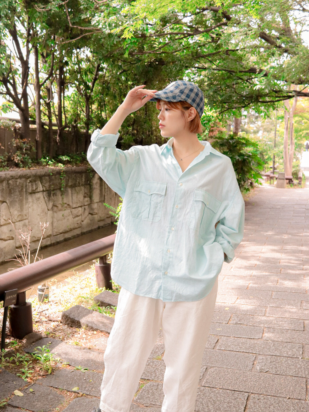 ROLL UP COTTON LINEN SHIRT (ALUMO)