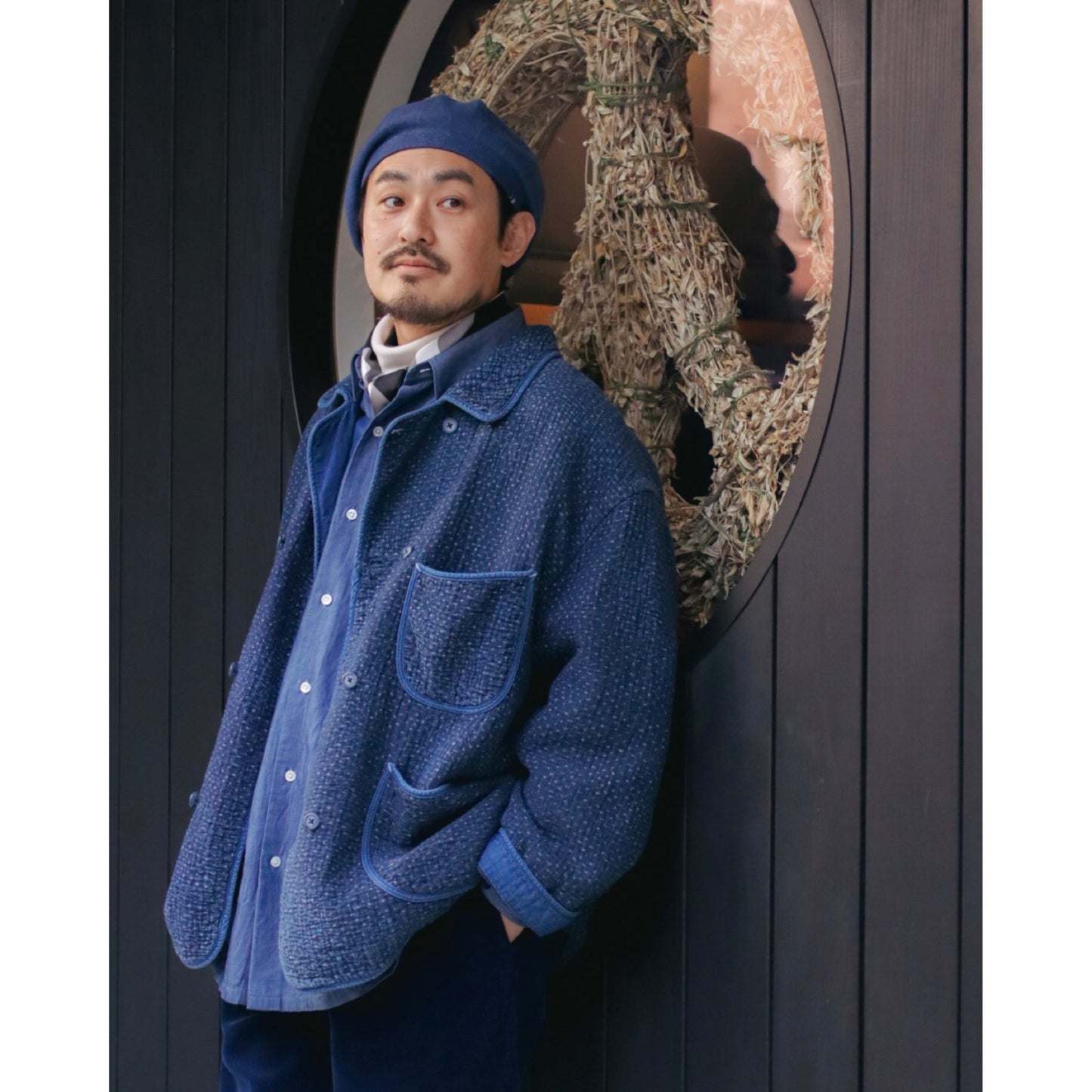 NEW SASHIKO DOUBLE JACKET -BLUE-