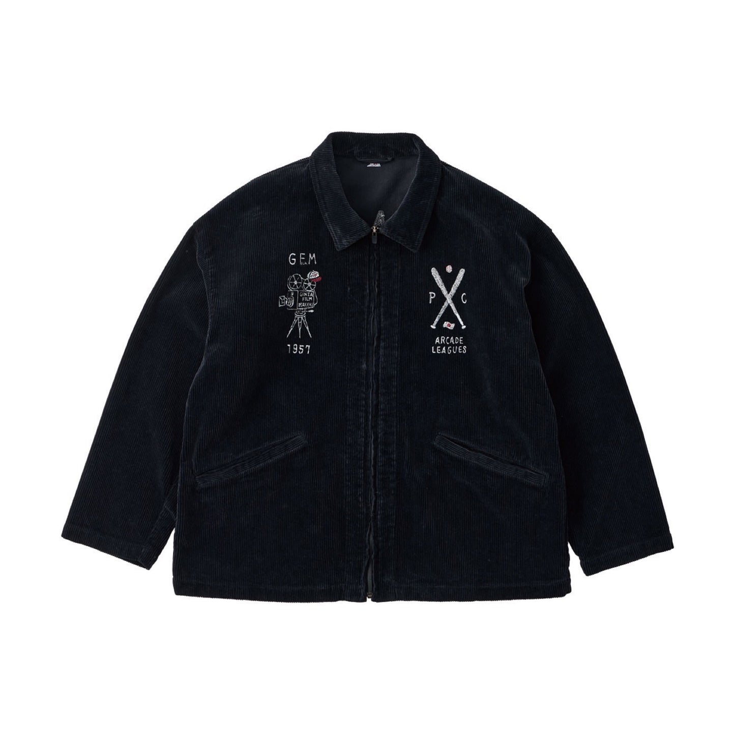CORDUROY ZIP JACKET EMBROIDERY (SANDLOT)