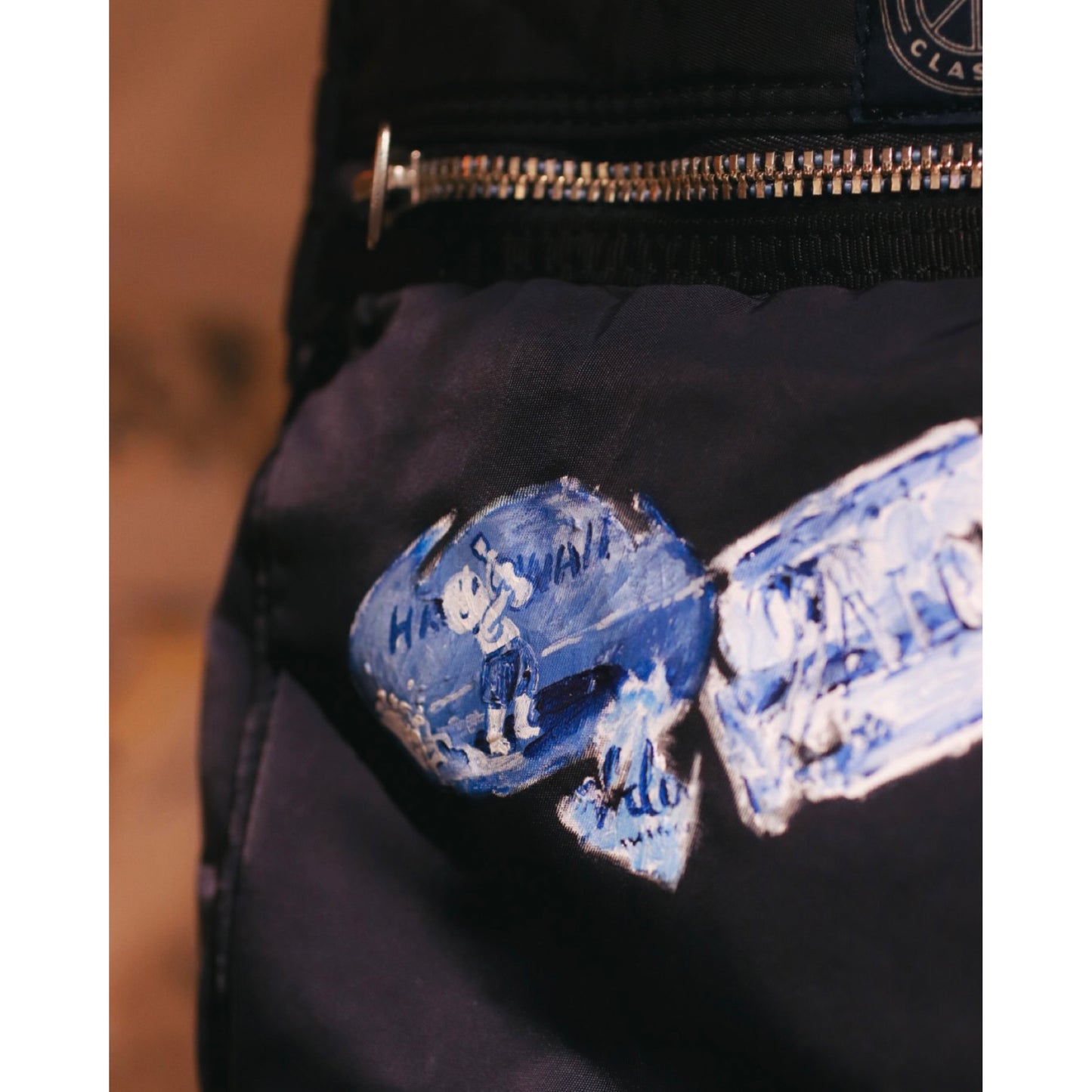 "KYOTO EXCLUSIVE" SUPER NYLON SIMPLE SHOULDER BAG PAINT CUSTOM BLUE