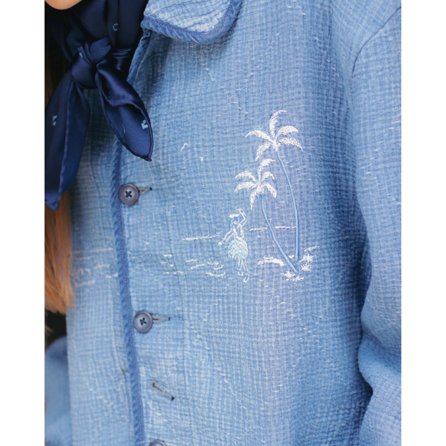 NEW SASHIKO LIGHT OLD HAWAII FRENCH JACKET WATCH CHAIN ITEM