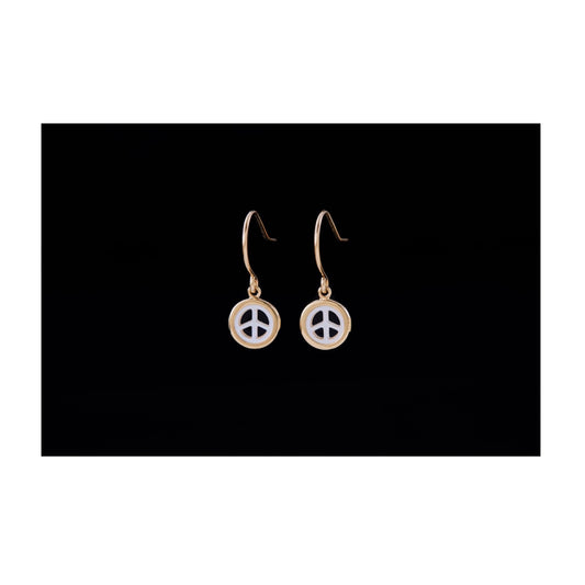PEACE SHELL GOLD EARRINGS