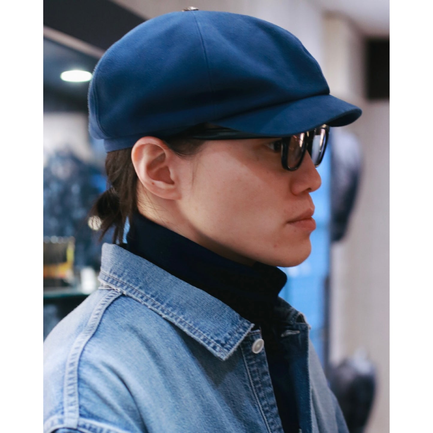 H/W INDIGO THERMAL TURTLENECK -NAVY-