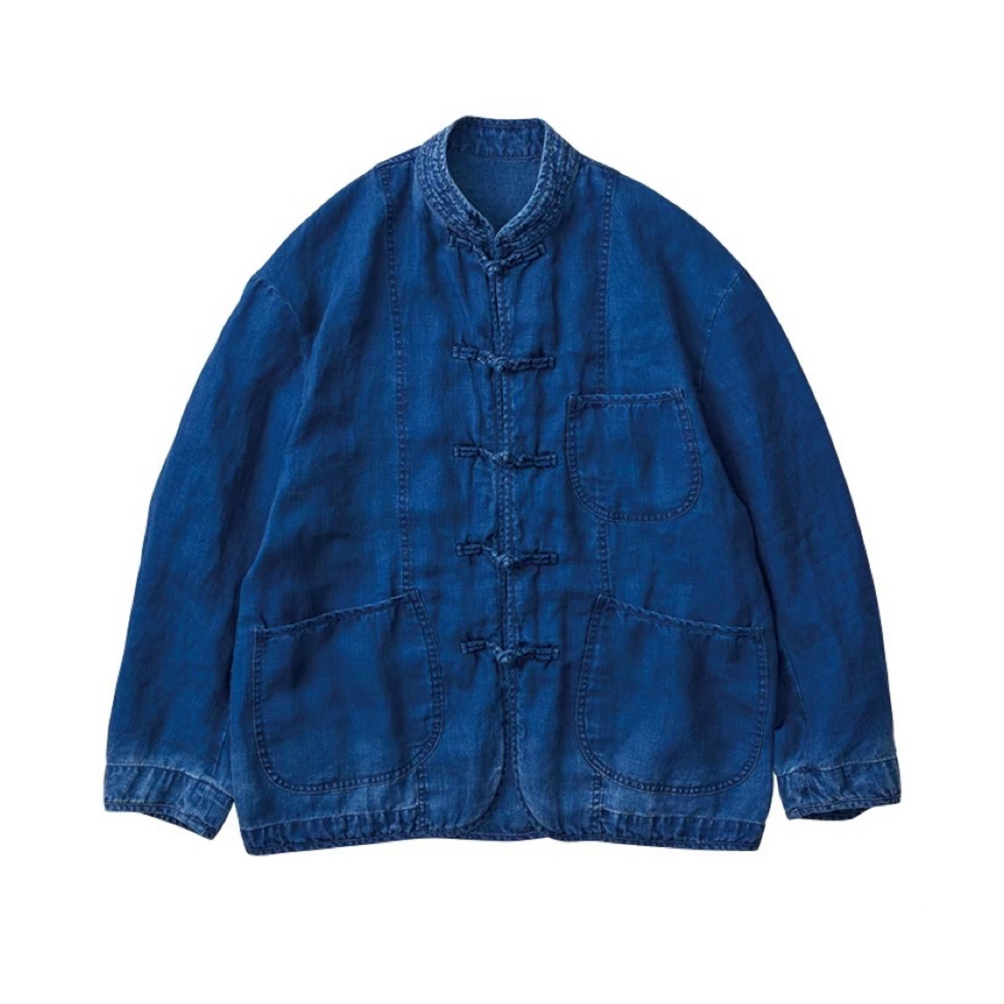 INDIGO LINEN CHINESE JACKET