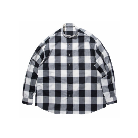 ♥BLOCK CHECK STAND COLLAR SHIRT