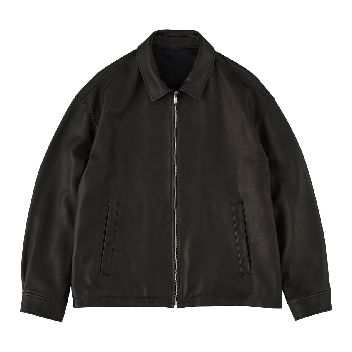 LEATHER ZIP UP JACKET W / LOVE & PEACE SILVER (ENTREFINO)
