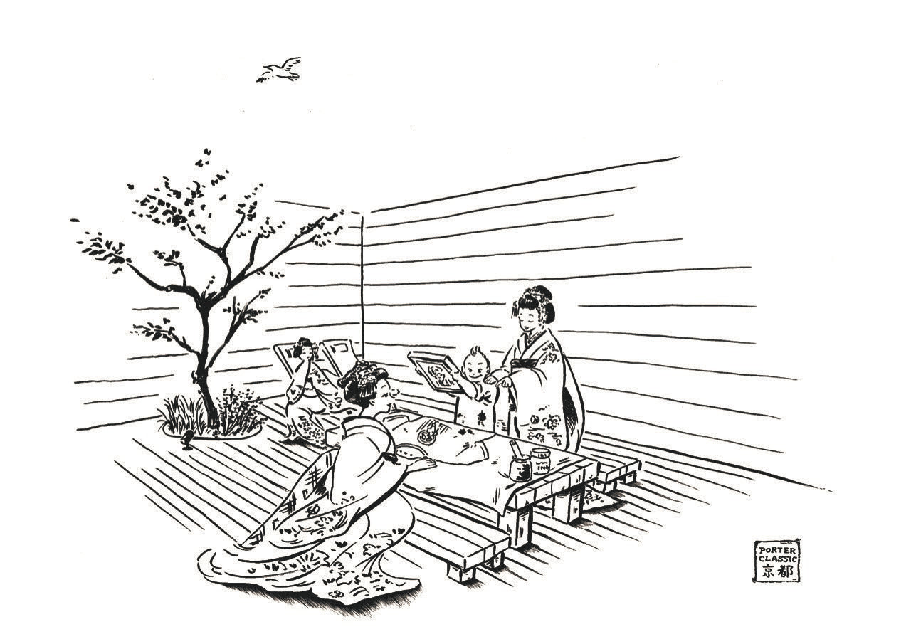 "KYOTO EXCLUSIVE" SUMMER T-SHIRT WHITE -MAIKO & MOHIKAN-