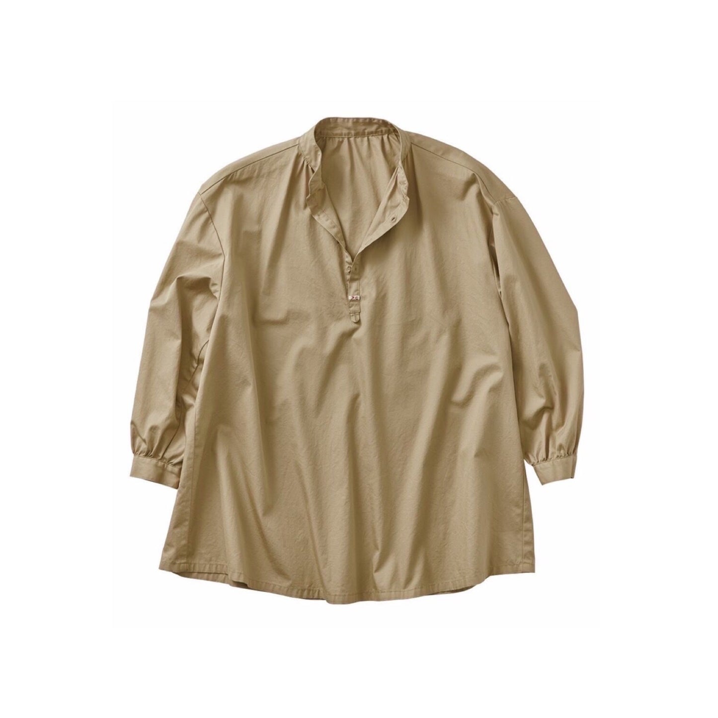 ♥GABARDINE STAND COLLAR LONG SMOCK SHIRT