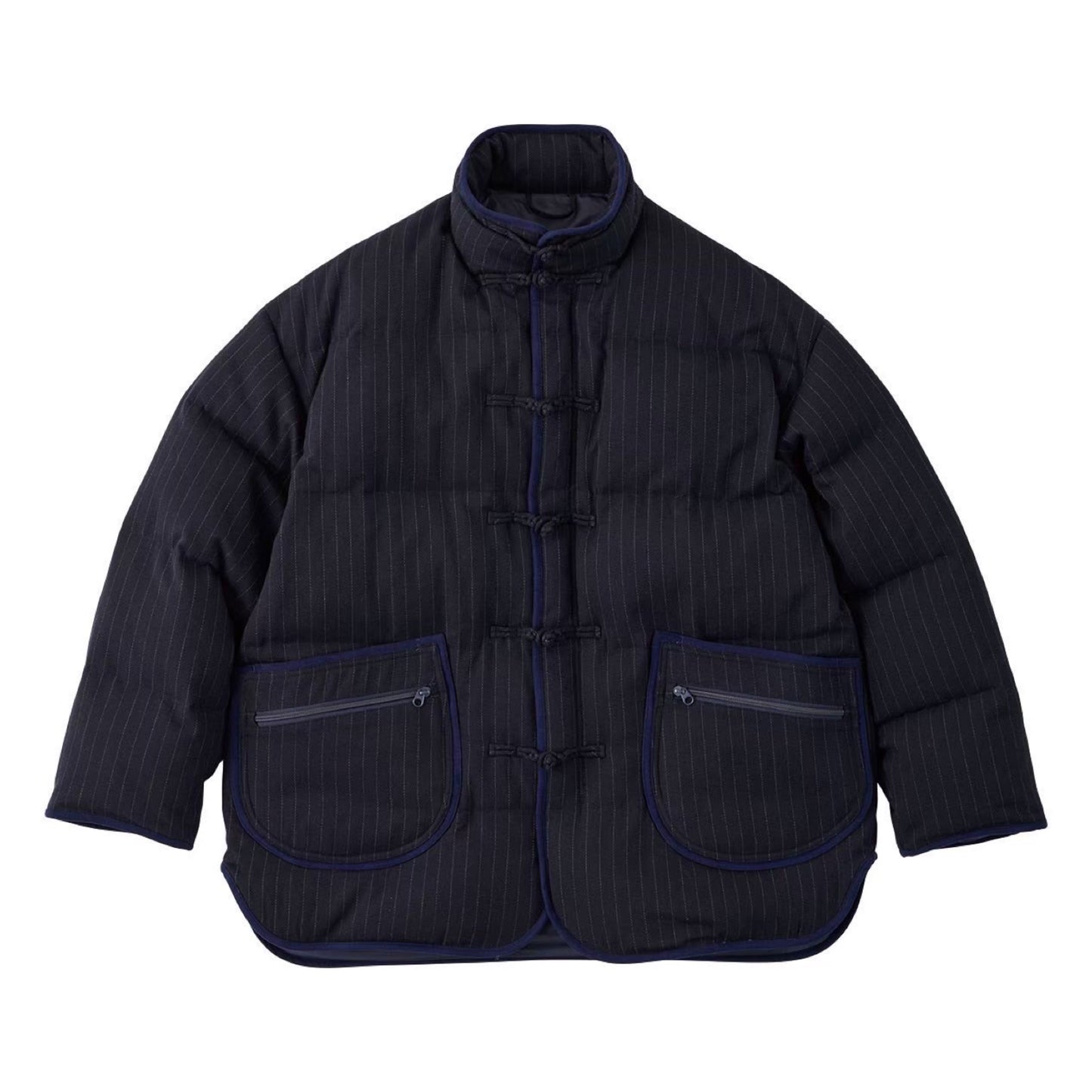 PIN STRIPE CHINESE DOWN JACKET