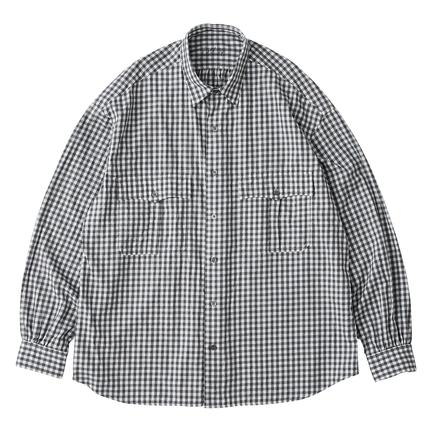 ROLL UP HEATHER GINGHAM CHECK SHIRT (GIZA 120/2)