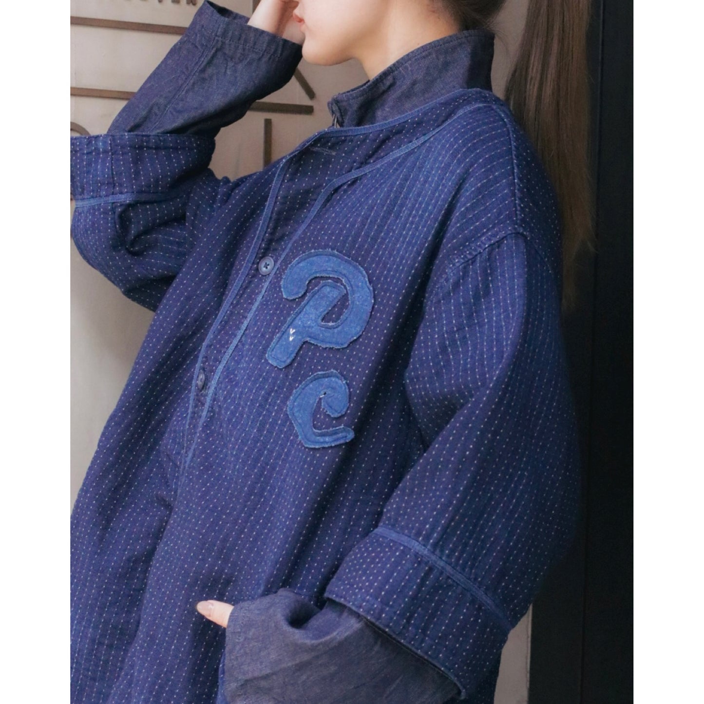 SASHIKO STRIPE BASEBALL SHIRT CUSTOM