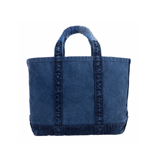 VINTAGE TRAVELER TOTE BAG(CANVAS)-BLUE-