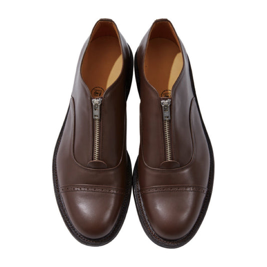 ♥GENTLEMAN’S LEATHER ZIP SHOES -BROWN-