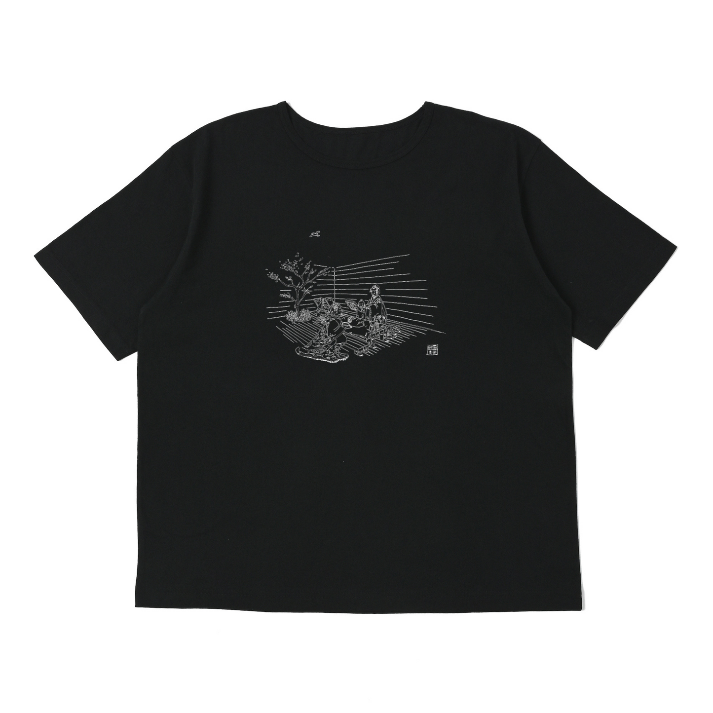 "KYOTO EXCLUSIVE" SUMMER T-SHIRT BLACK -MAIKO & MOHIKAN-