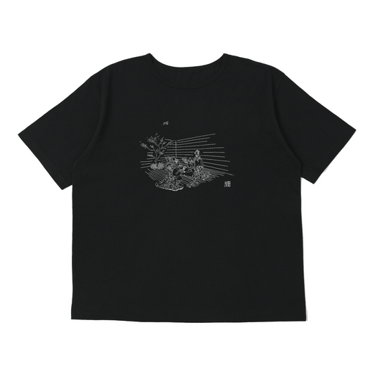 "KYOTO EXCLUSIVE" SUMMER T-SHIRT BLACK -MAIKO & MOHIKAN-