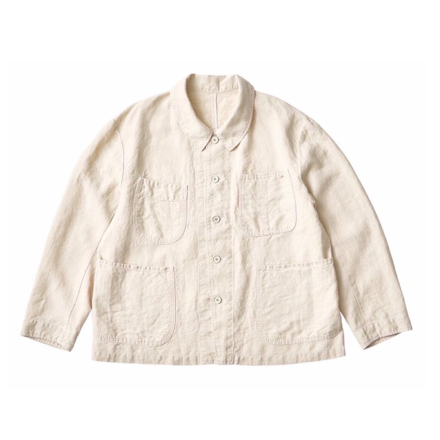 ♥VINTAGE LINEN FRENCH JACKET W/GOLD CHARM