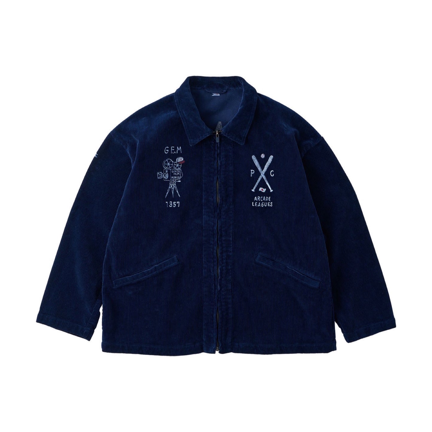 CORDUROY ZIP JACKET EMBROIDERY (SANDLOT)