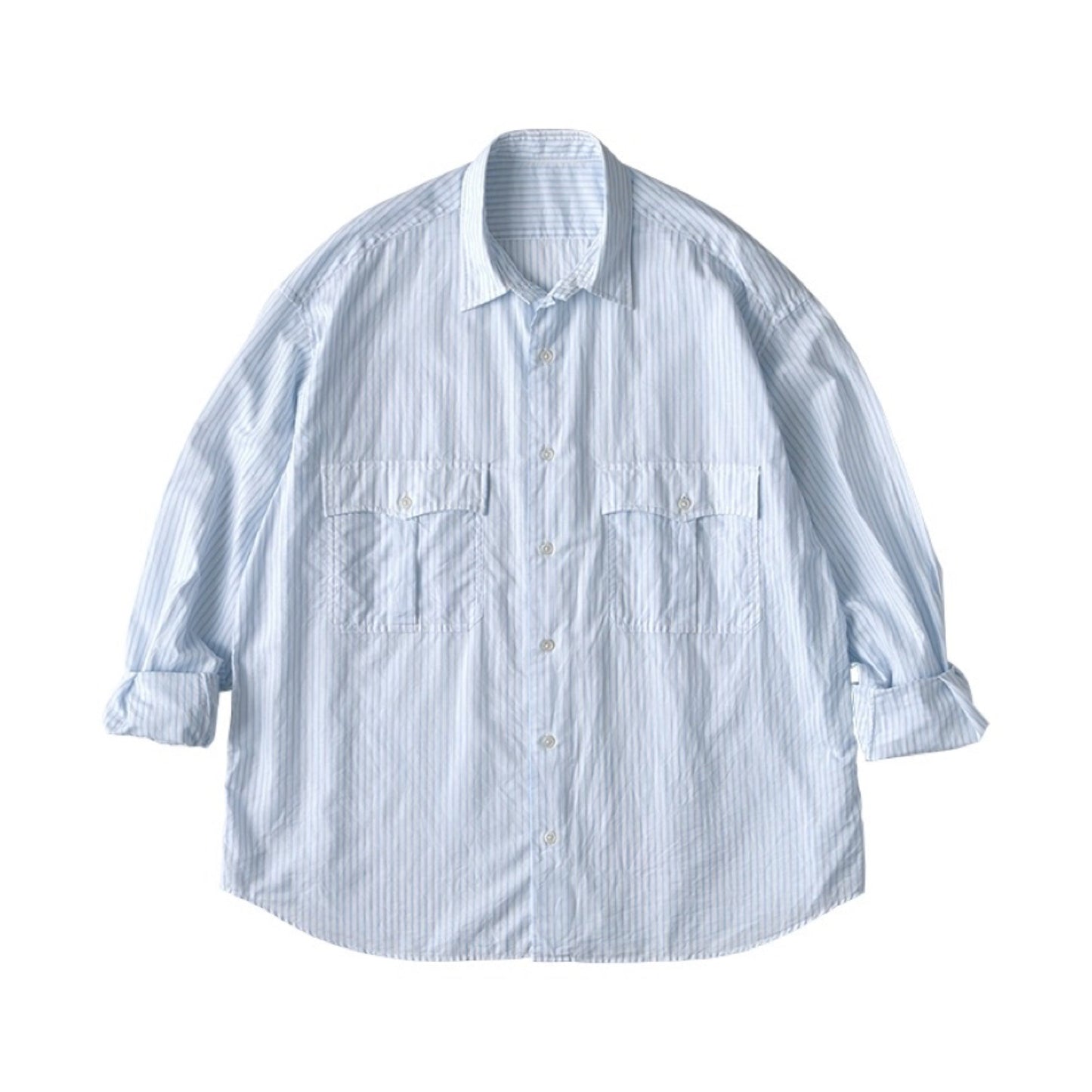 ROLL UP BLUE STRIPE SHIRT (ALUMO FABRIC)