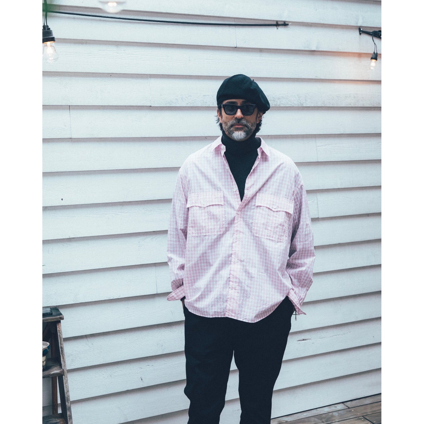 ♥"KYOTO EXCLUSIVE" ROLL UP GINGHAM CHECK SHIRT -SAKURA-