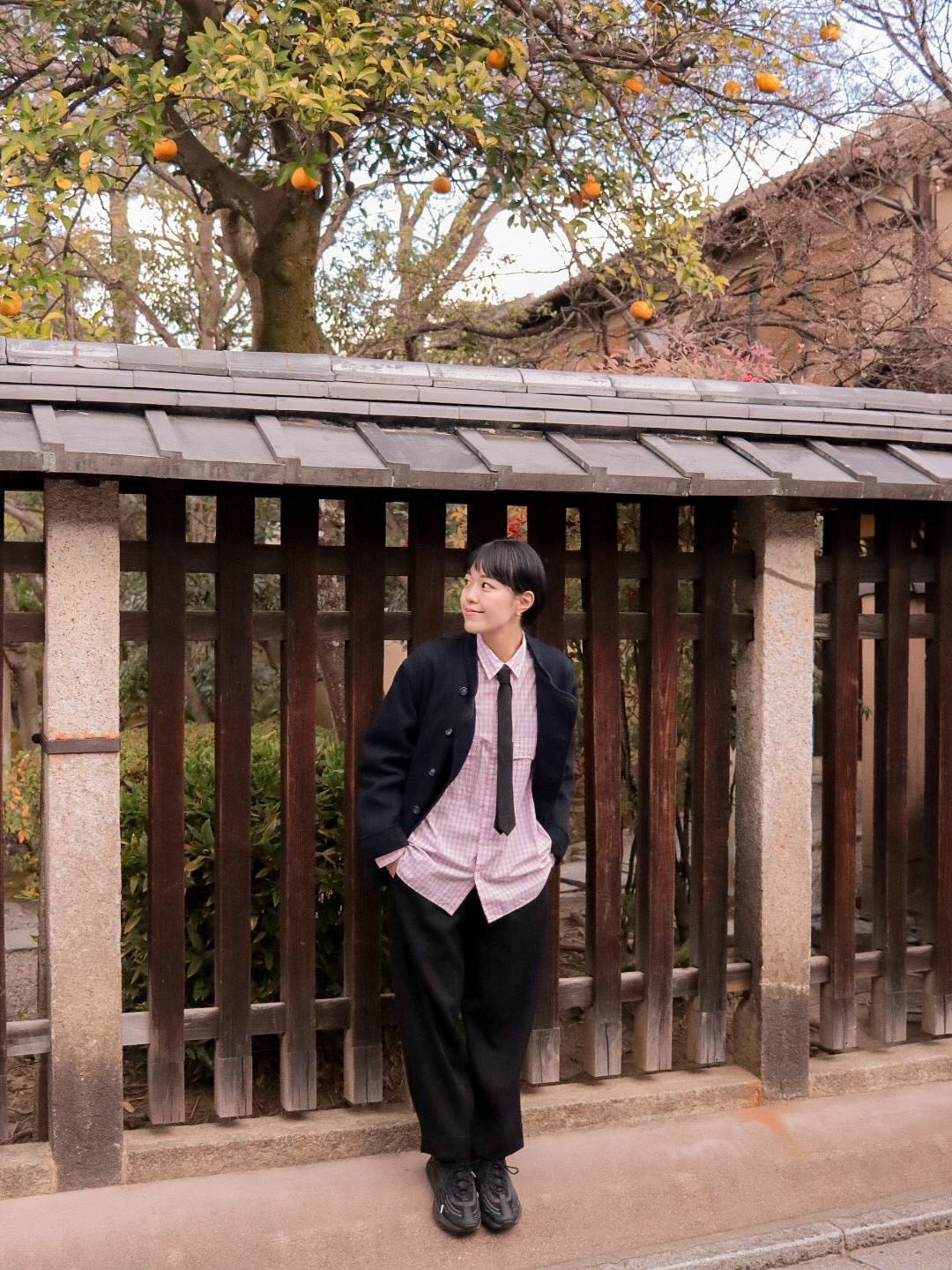♥"KYOTO EXCLUSIVE" ROLL UP GINGHAM CHECK SHIRT -SAKURA-