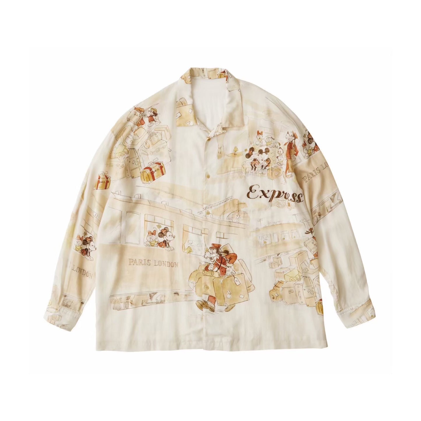 ♥DISNEY M&F PC ORIGINAL ART ALOHA COLLECTION ALOHA LONG SHIRT PARIS-LONDON