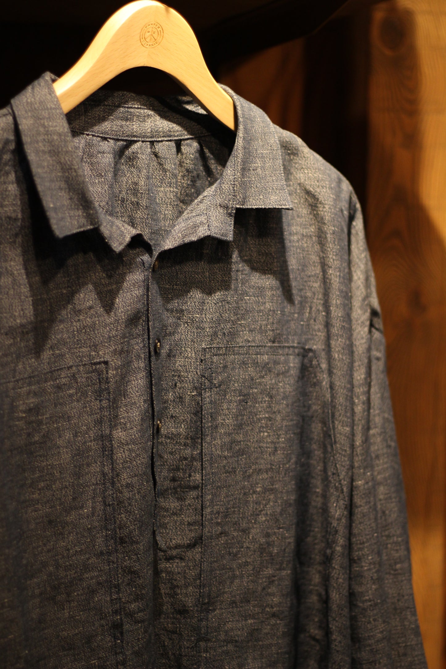♥“BRESSON” LINEN LONG SMOCK SHIRT -WATCH CHAIN ITEM-