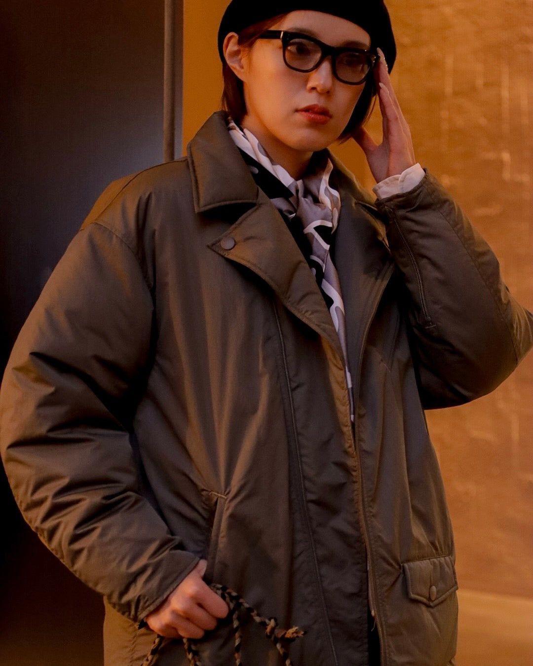 SHEEN NYLON RIDERS DOWN JACKET