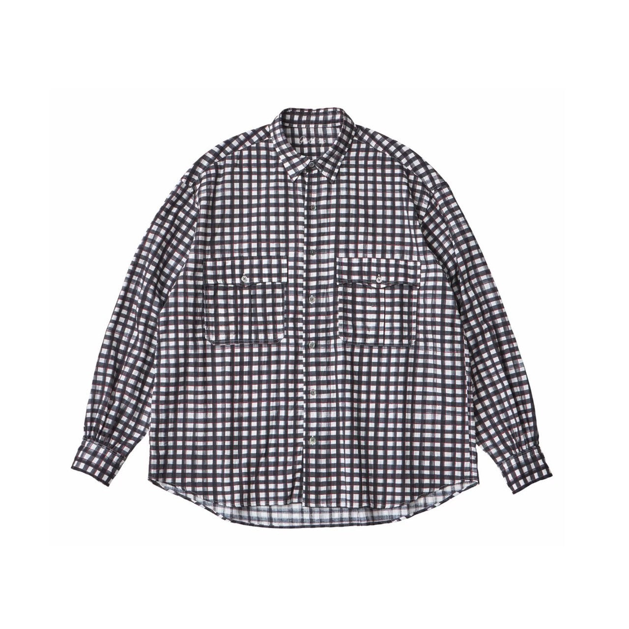 white and black gingham shirt