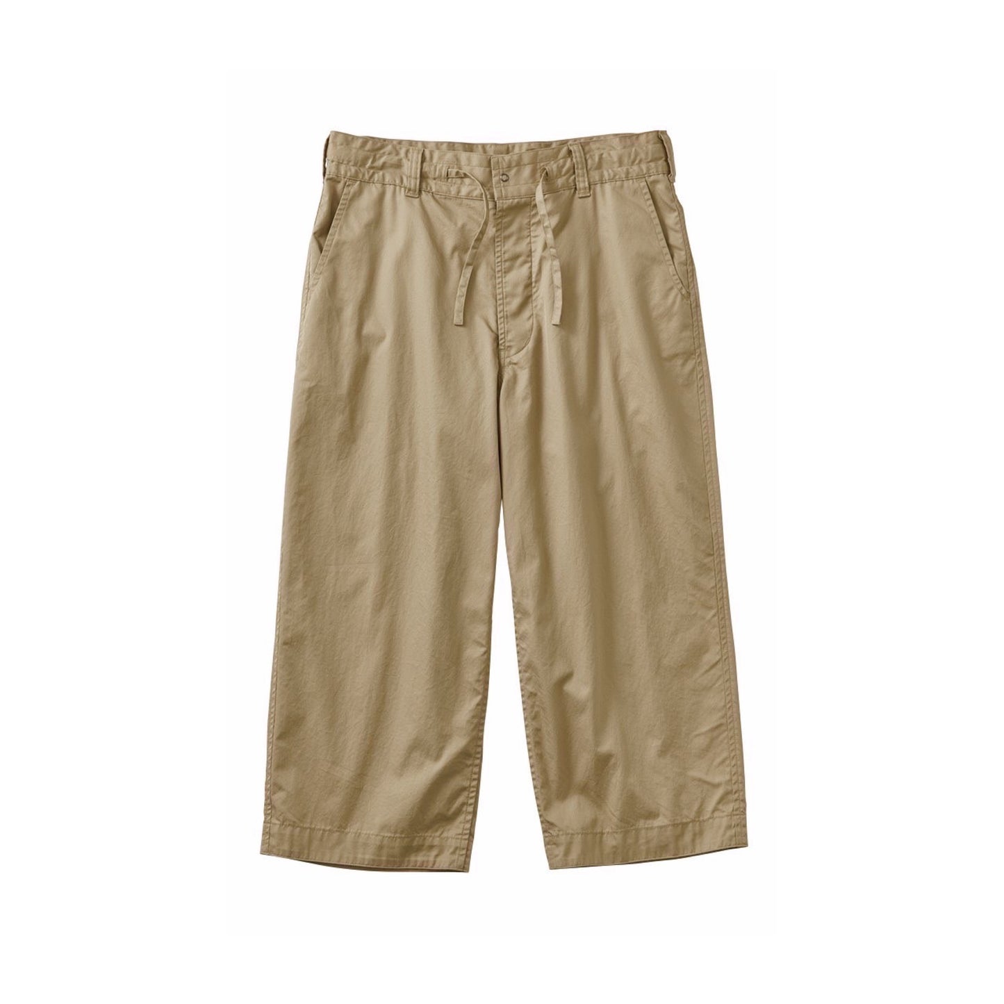 GABARDINE WIDE PANTS -KHAKI-