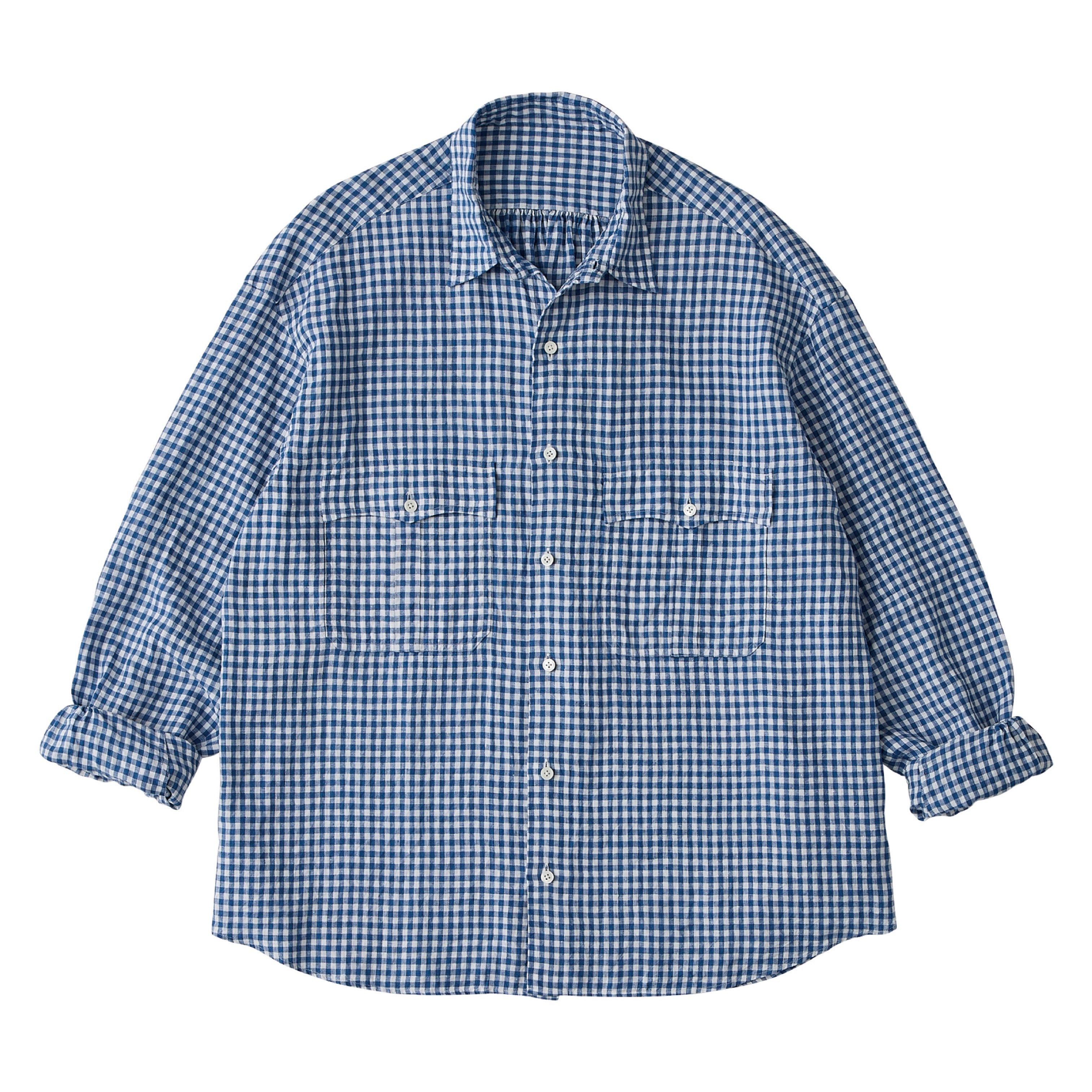 ROLL UP LINEN GINGHAM CHECK SHIRT – PORTER CLASSIC KYOTO