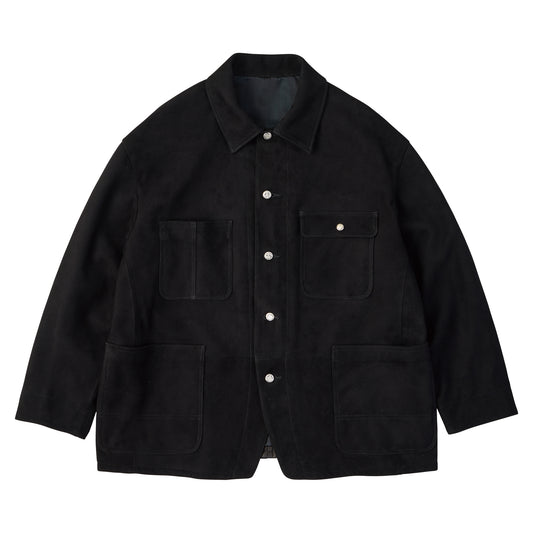 LEATHER SUEDE COVERALLS  W / SILVER BUTTONS (ENTREFINO)