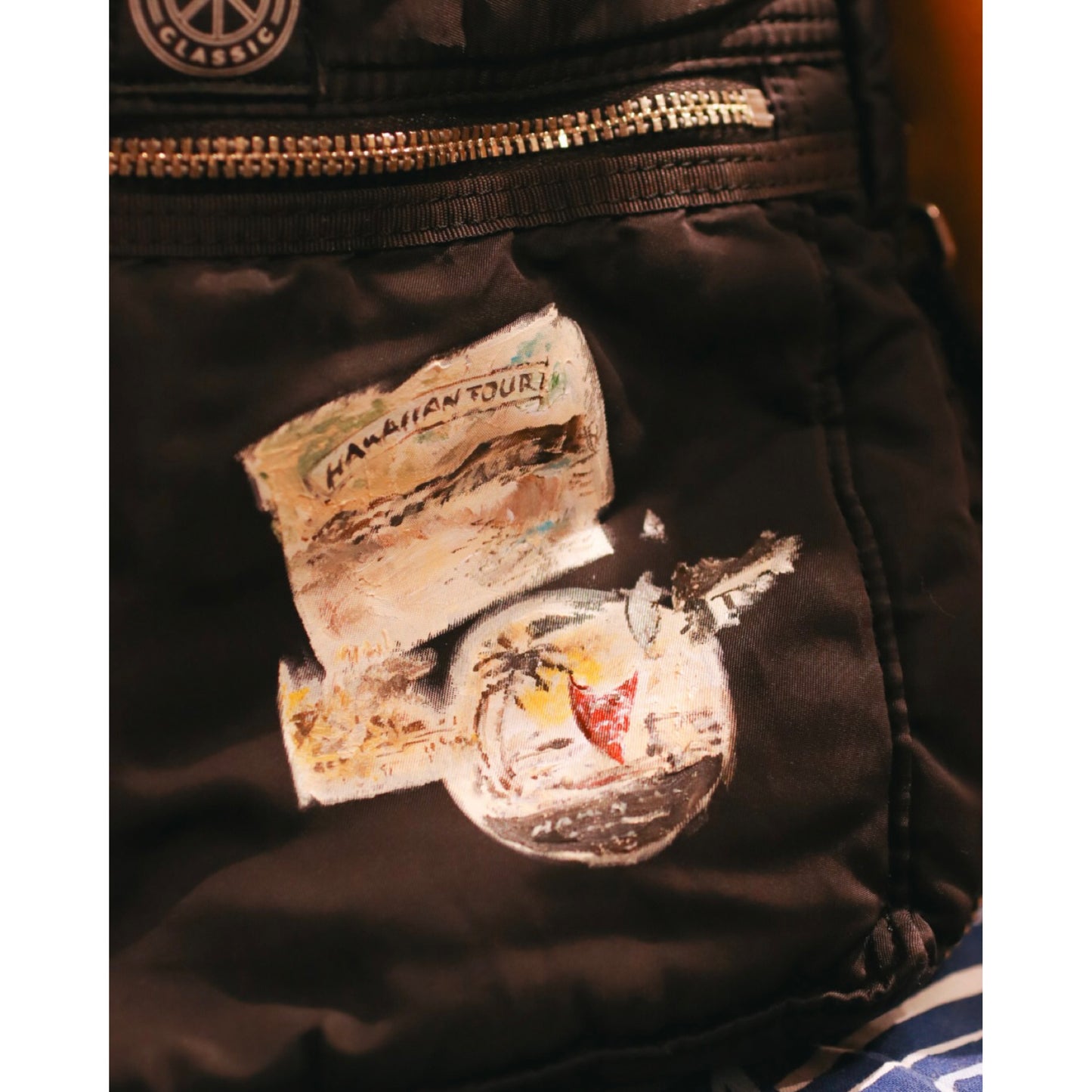 "KYOTO EXCLUSIVE" SUPER NYLON SIMPLE SHOULDER BAG PAINT CUSTOM BLACK