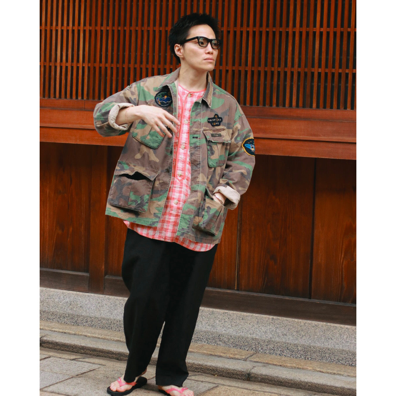 "PC EXCLUSIVE" ALOHA CAMOUFLAGE MILITARY JACKET CUSTOM