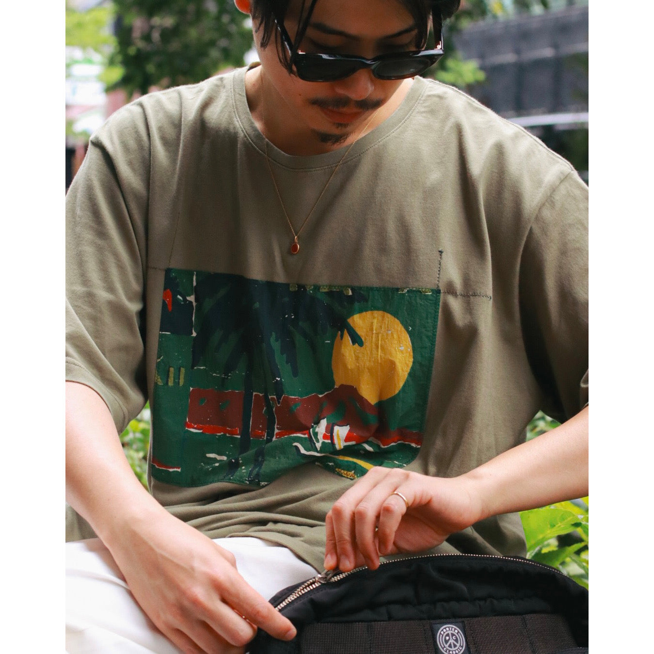 HAWAIIAN OUTDOOR PATCHWORK T-SHIRT