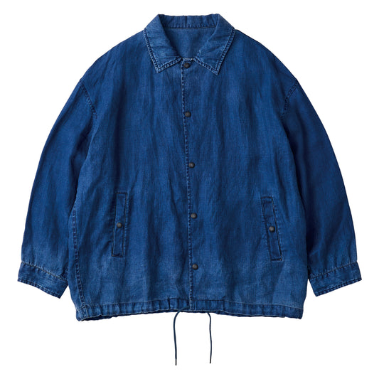 INDIGO LINEN COACH JACKET