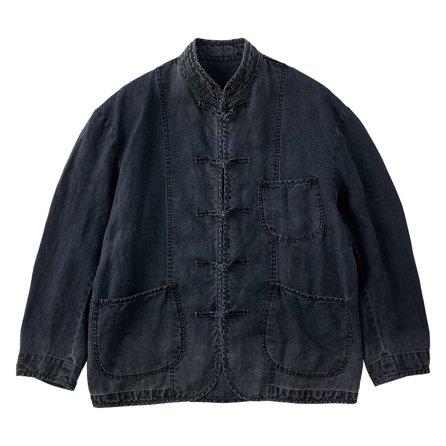 BLACK LINEN CHINESE JACKET