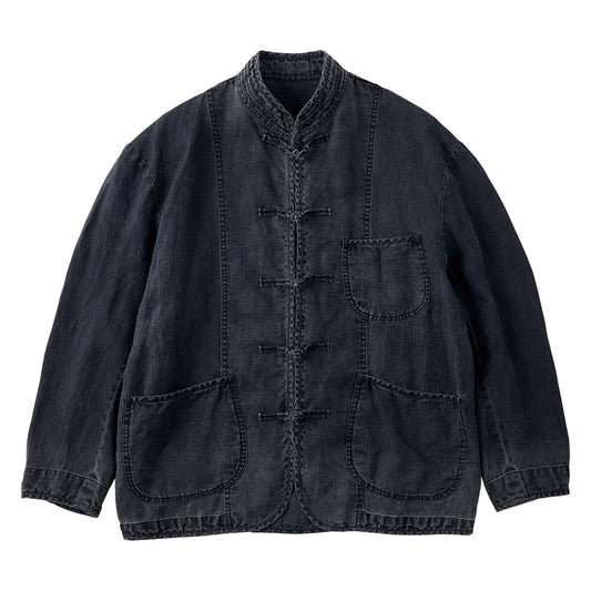 BLACK LINEN CHINESE JACKET