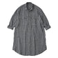 ROLL UP LINEN GINGHAM CHECK SHIRT DRESS