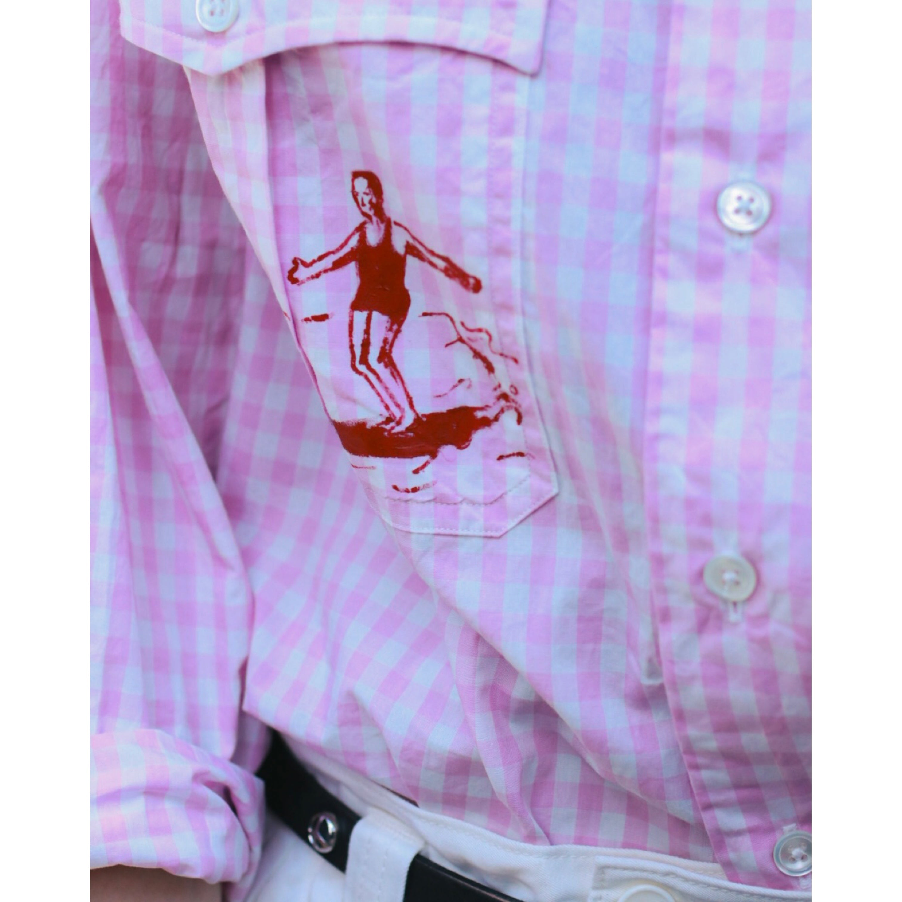 ROLL UP GINGHAM CHECK SHIRT PAINT CUSTOM (SAKURA/S) – PORTER