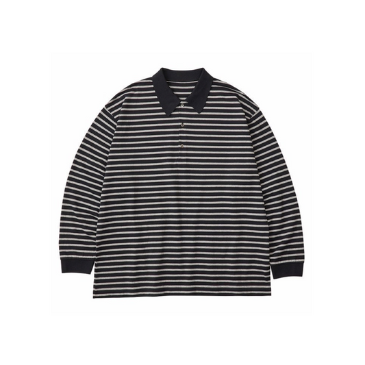 H/W BEATNIK BORDER LONG SLEEVE POLO SHIRT