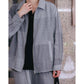 RAMIE BLOCK CHECK ZIP UP JACKET W / LOVE & PEACE SILVER