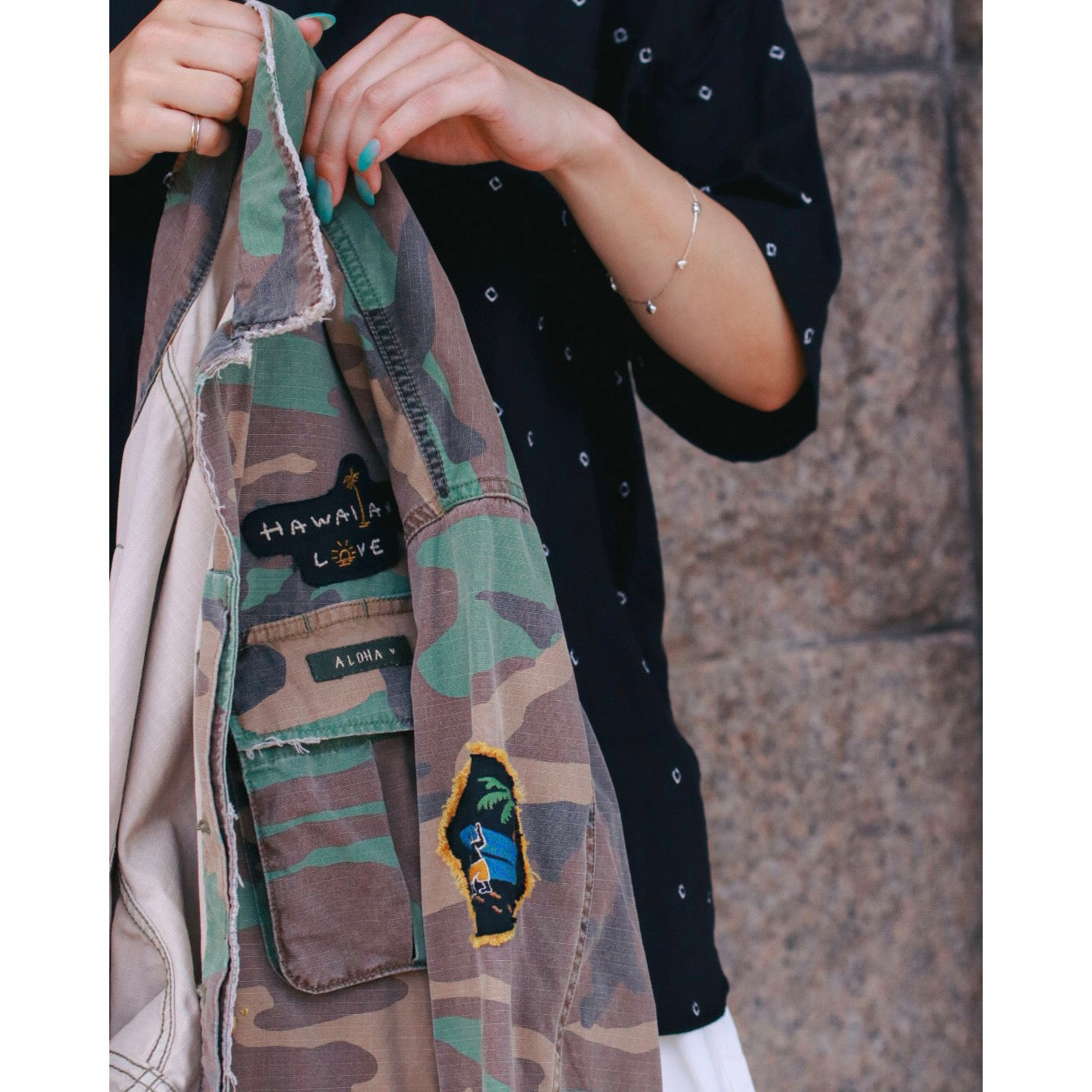 "PC EXCLUSIVE" ALOHA CAMOUFLAGE MILITARY JACKET CUSTOM