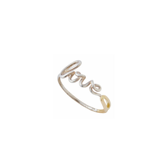 "LOVE" NEEDLE RING -GOLD/SILVER-