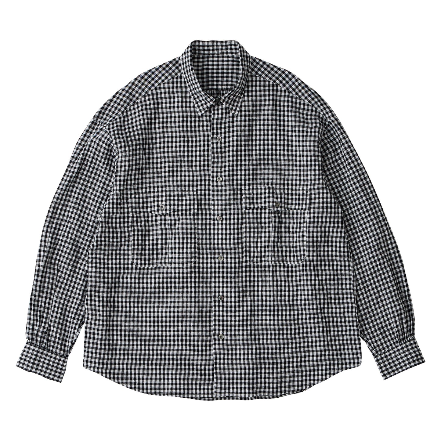 ROLL UP LINEN GINGHAM CHECK SHIRT
