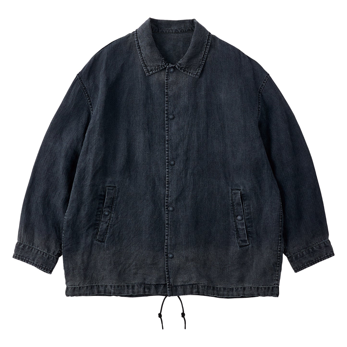 BLACK LINEN COACH JACKET